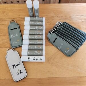 10 Team Bride And 1 Bride To Be Lip Balm  Lip Balm Keychain Holders Bachelorette